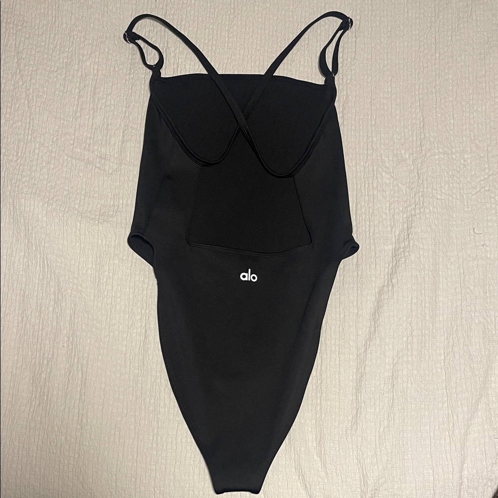 Alo Yoga Black One-Piece Bodysuit